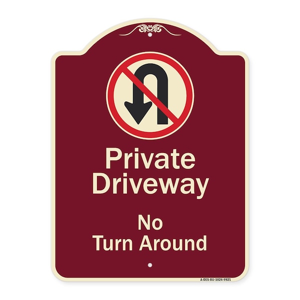 Designer Series-Private Driveway No Turn Around With Symbol, 24" x 18", BU-1824-9921
